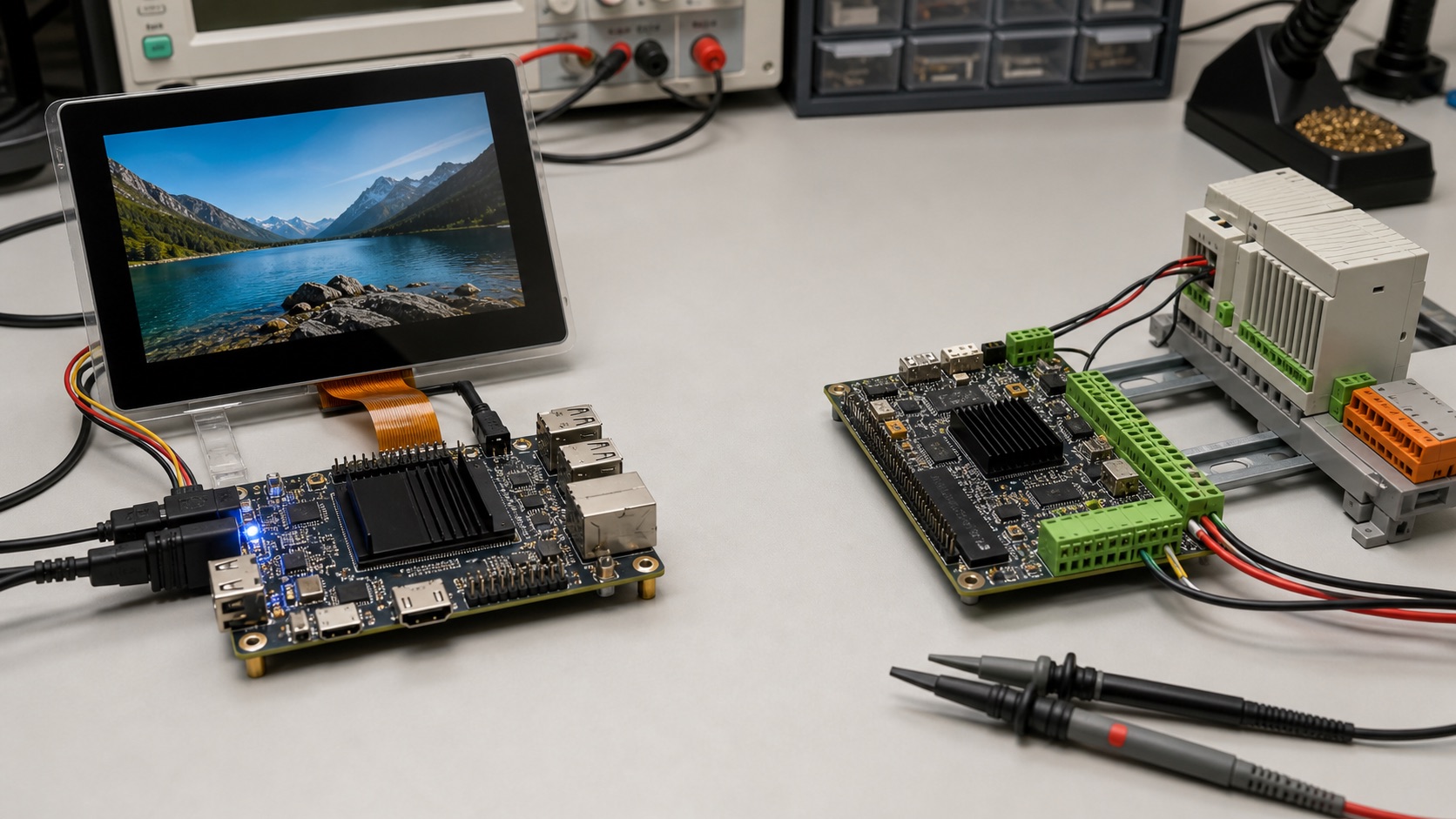 Two embedded boards compared for Android display and industrial Linux requirements