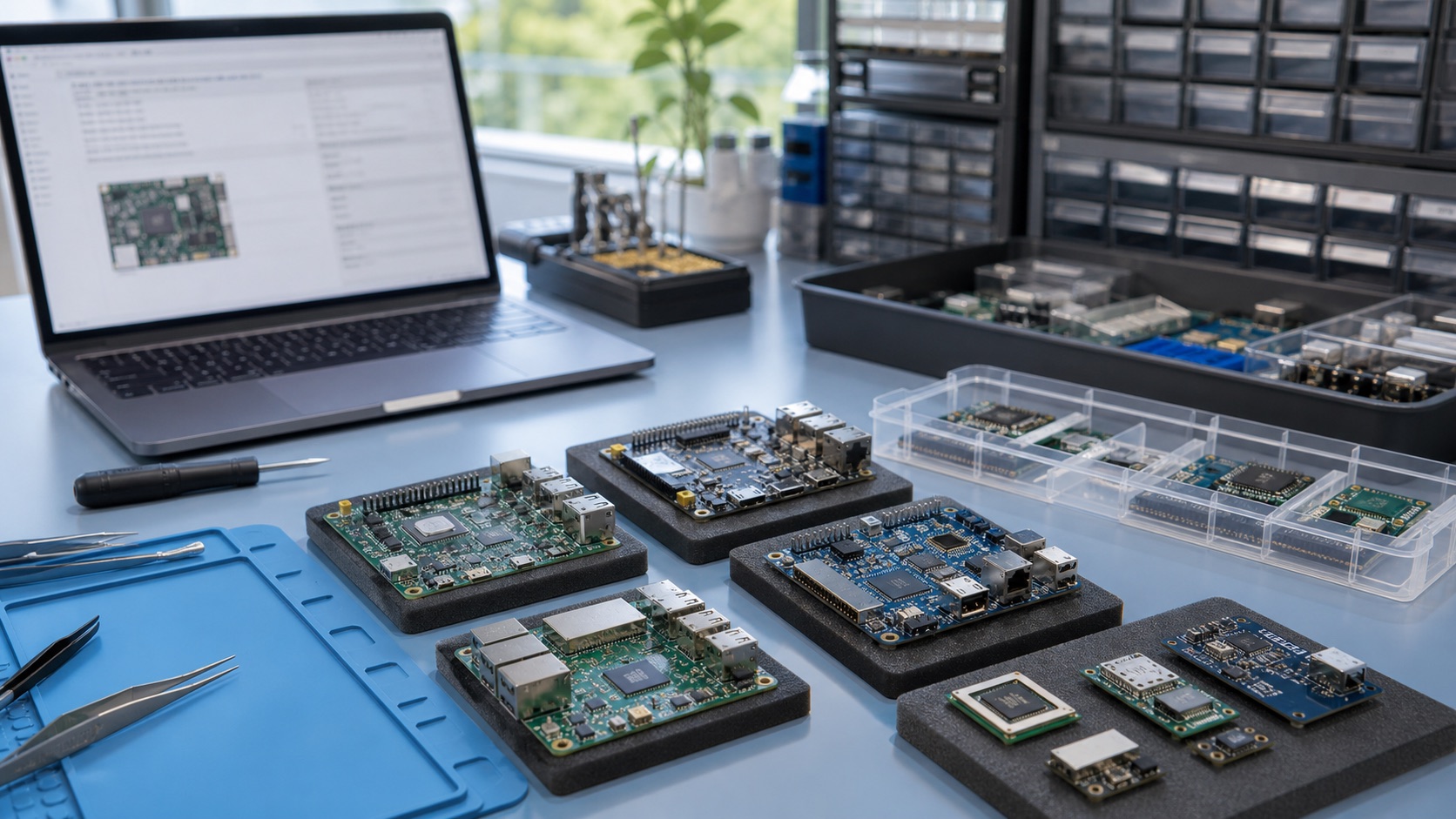 Embedded compute modules and SBC boards prepared for vendor comparison